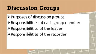 Discussion Groups
 