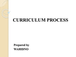 CURRICULUM PROCESS
Prepared by
WAHIDNO
 