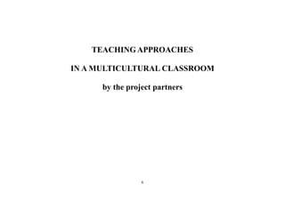 6
TEACHING APPROACHES
IN A MULTICULTURAL CLASSROOM
by the project partners
 