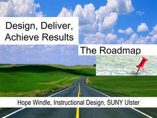 Design, Deliver, Achieve Results Hope Windle, Instructional Design, SUNY Ulster The Roadmap 
