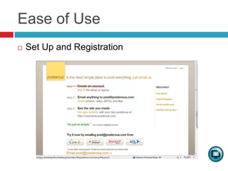 Ease of UseSet Up and Registration