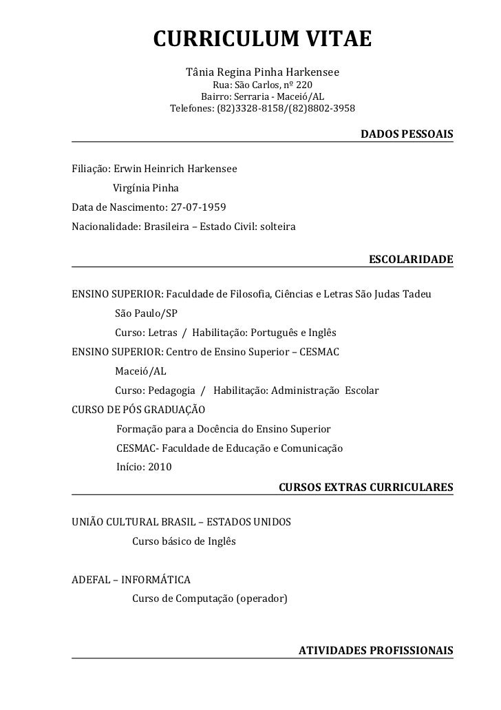 curriculum tania curriculum vitae basico