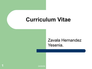 Curriculum Vitae Zavala Hernandez Yesenia. 
