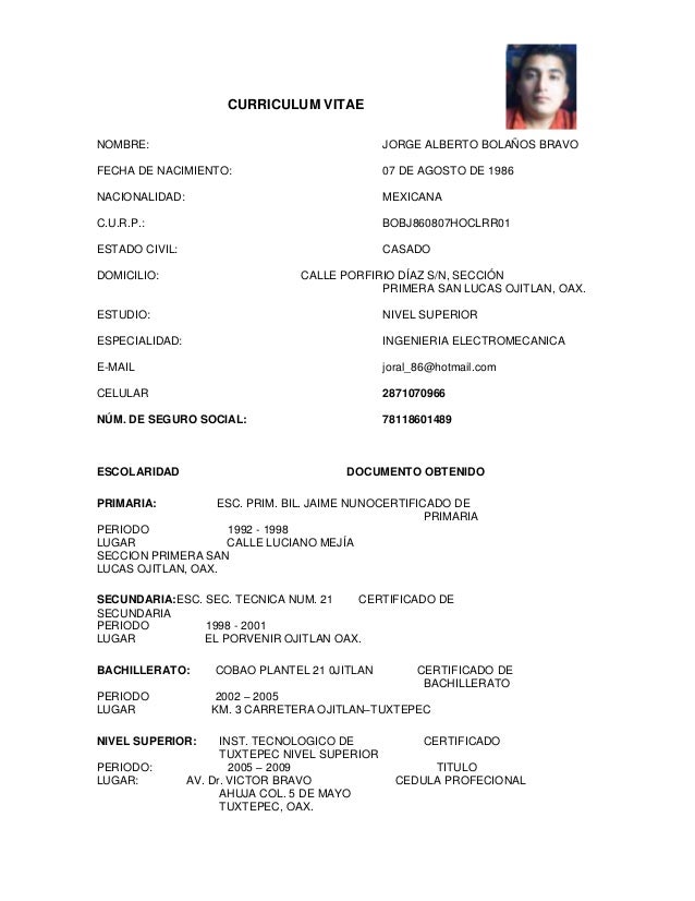 Como Realizar Un Curriculum Vitae