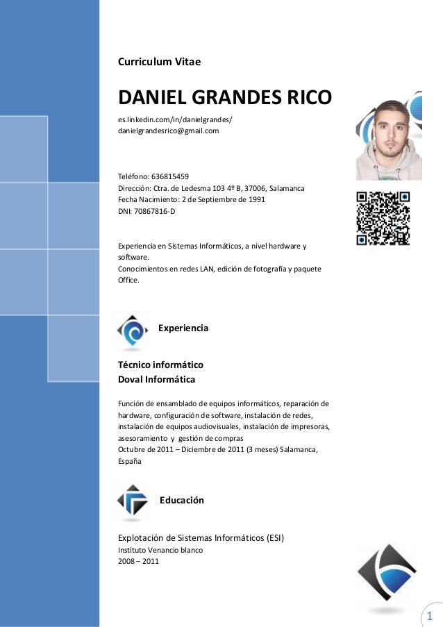 curriculum vitae daniel grandes rico curriculum office