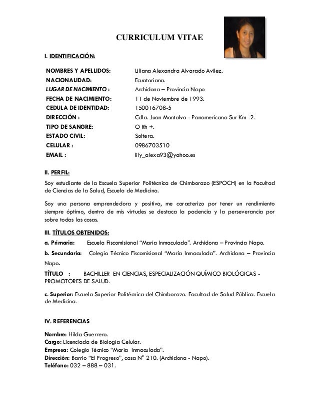 concepto y estructura de curriculum vitae