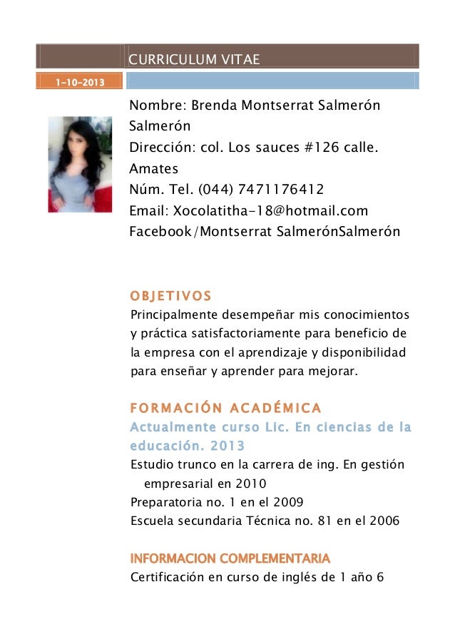 curriculum vitae ejemplo de curriculum vitae en word