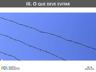 III. O QUE DEVE EVITAR

 