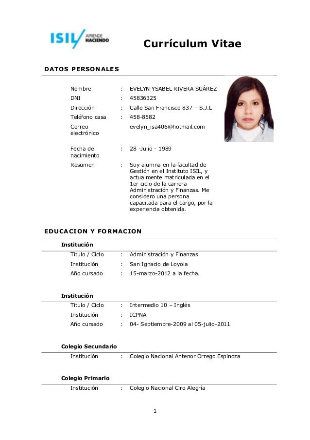 curriculum vitae 1 638