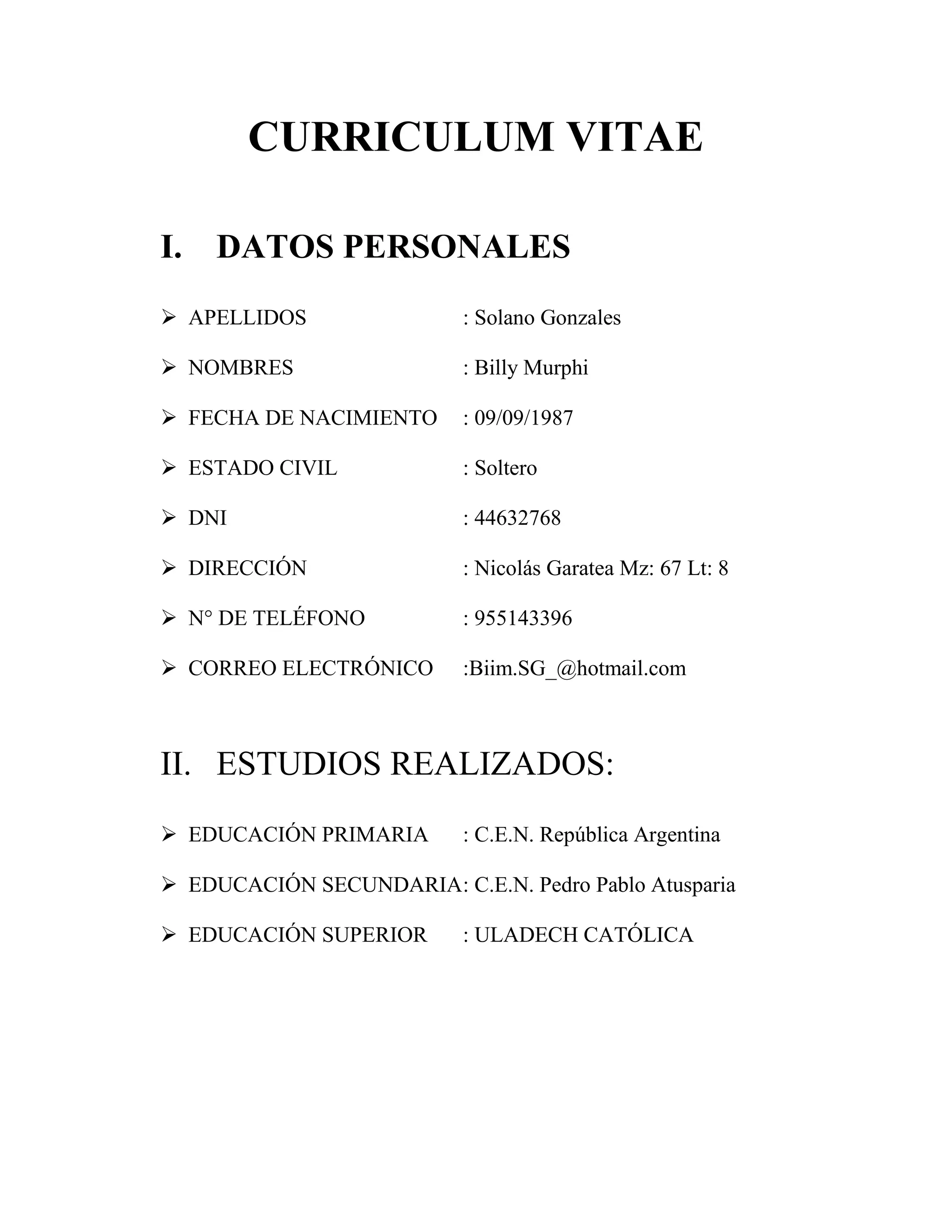 Curriculum vitae | DOCX