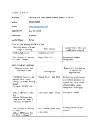 Curriculum vitae