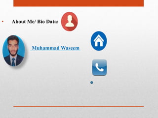 • About Me/ Bio Data:
Muhammad Waseem