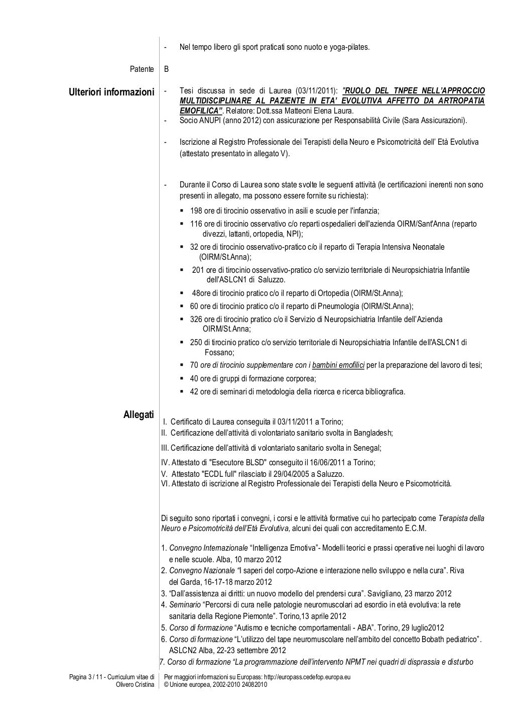 A curriculum vitae sample picture