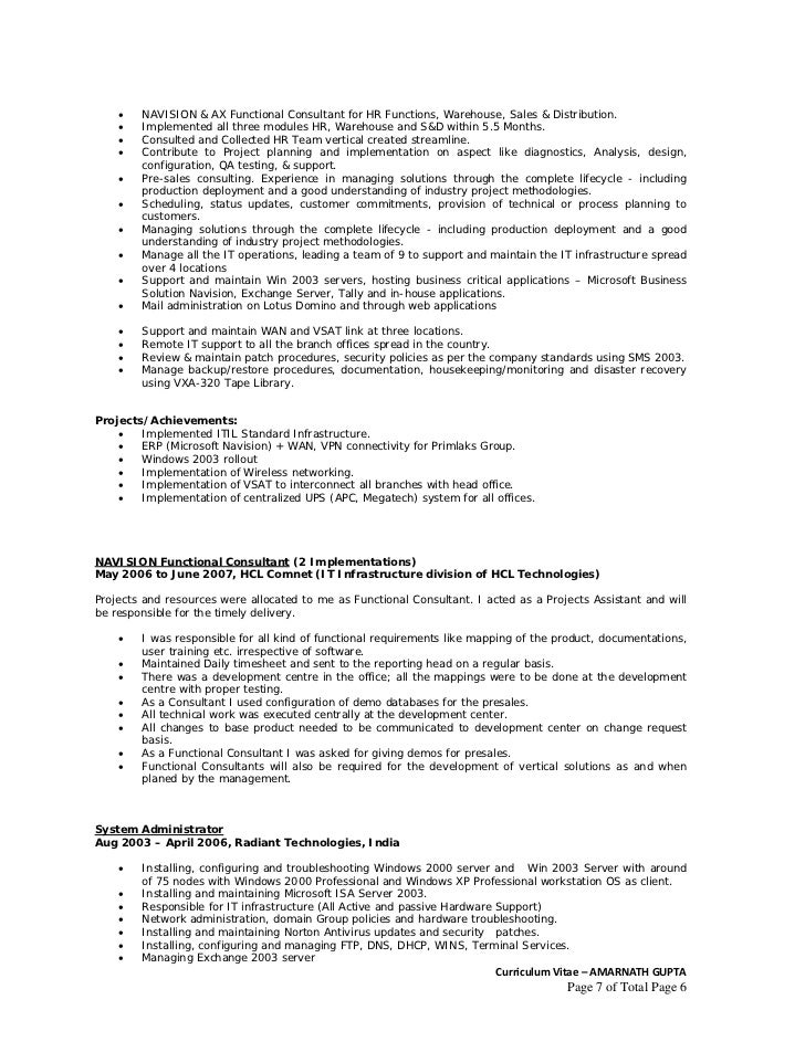 dynamics ax resume