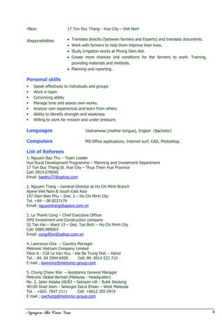 Curriculum Vitae  Cam Van (E)