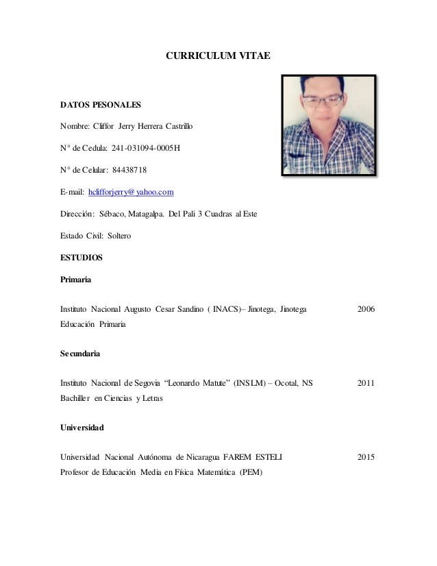 modelo de curriculum vitae modelo de curriculum vitae