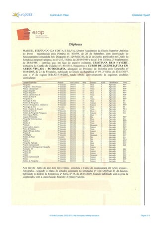 Curriculum Vitae Cristiana Hyvert
© União Europeia, 2002-2013 | http://europass.cedefop.europa.eu Página 3 / 4
 