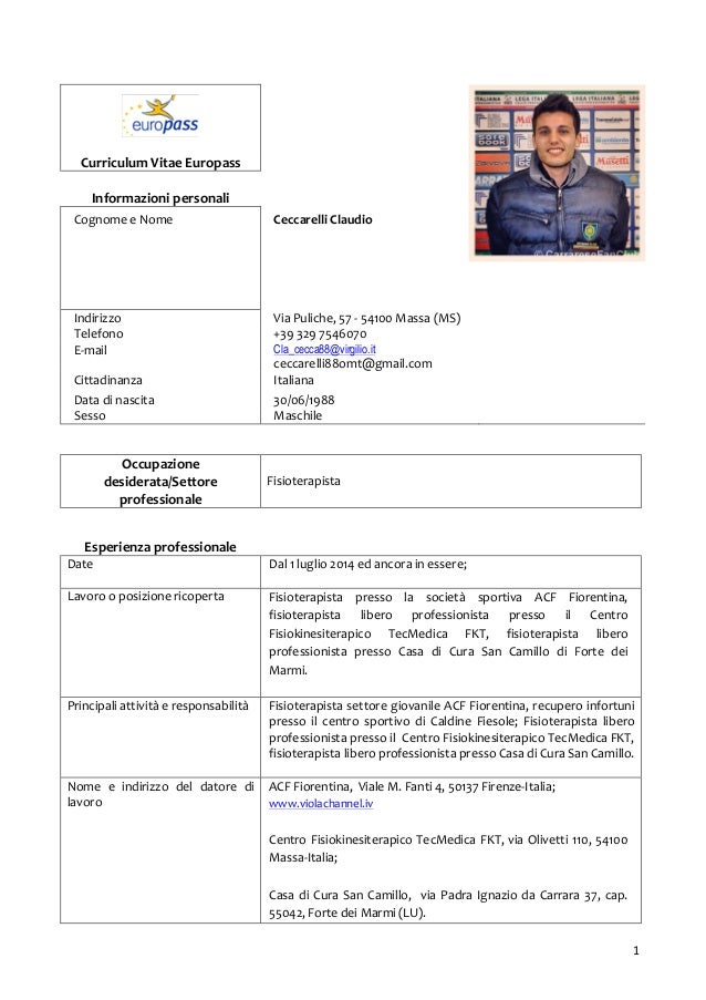 Home Curriculum Vitae Cv Formato Europeo Europass