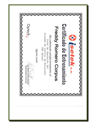 Curriculum Vitae de Freddy Romero Corpus