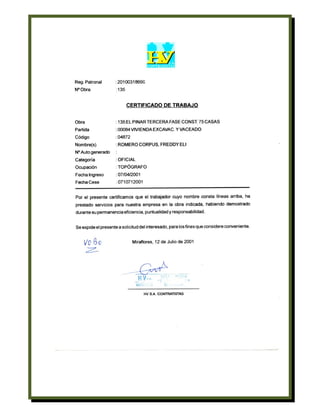 Curriculum Vitae de Freddy Romero Corpus