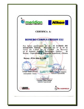 Curriculum Vitae de Freddy Romero Corpus