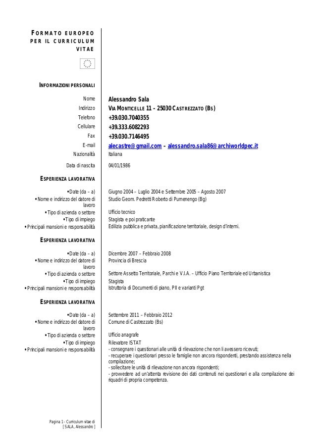 curriculum vitae aggiornamento ottobre 2013 1 638