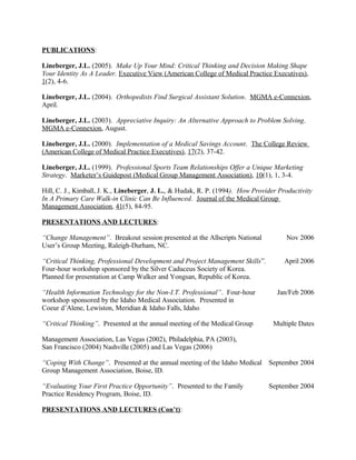 Curriculum Vitae James Lineberge (2010) | PDF