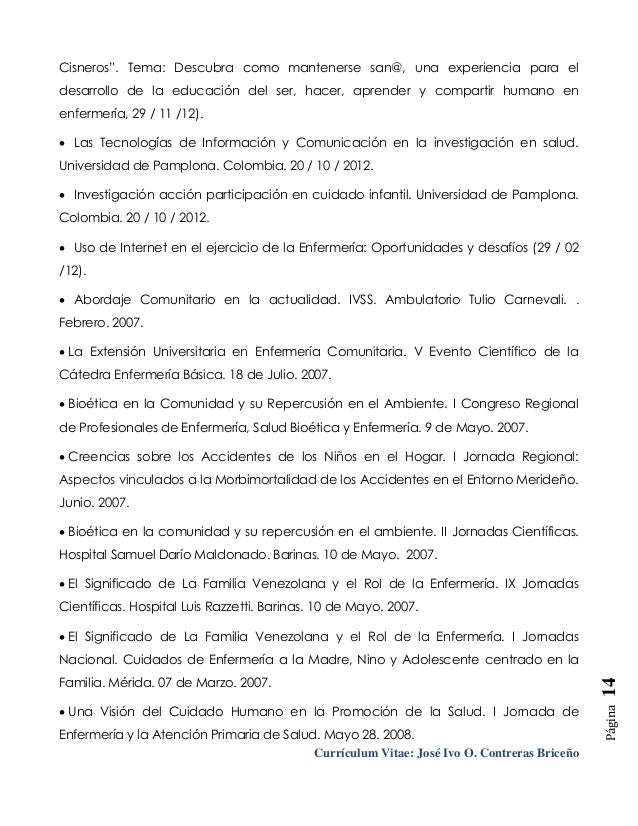 curriculum vitae resumen 15 638