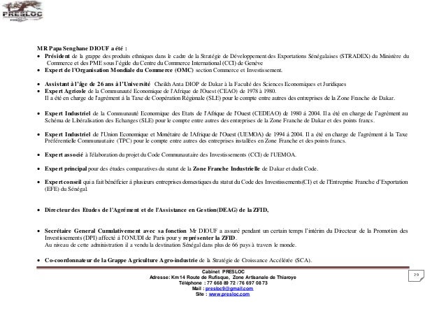 Curriculum Vitae Papa Senghane Diouf