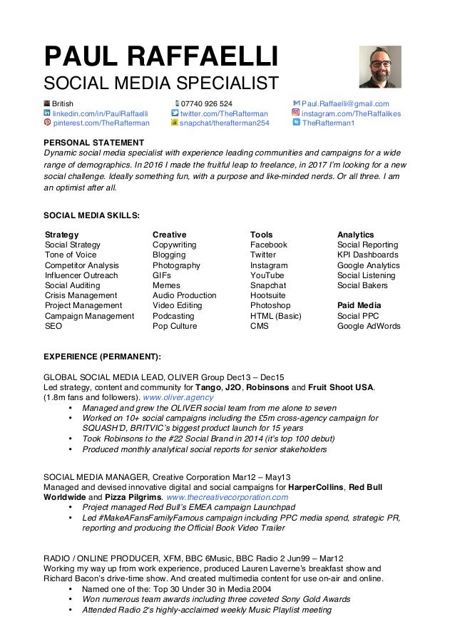 cv social media