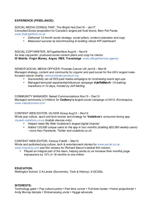 cv social media