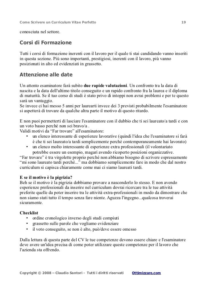 curriculum vitae perfetto 19 728