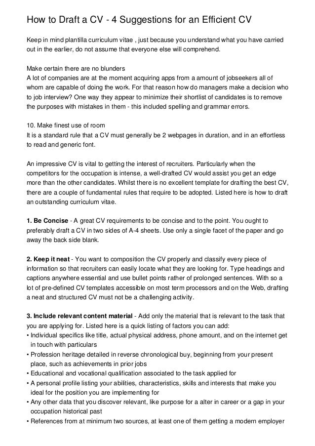 curriculum vitae drafts