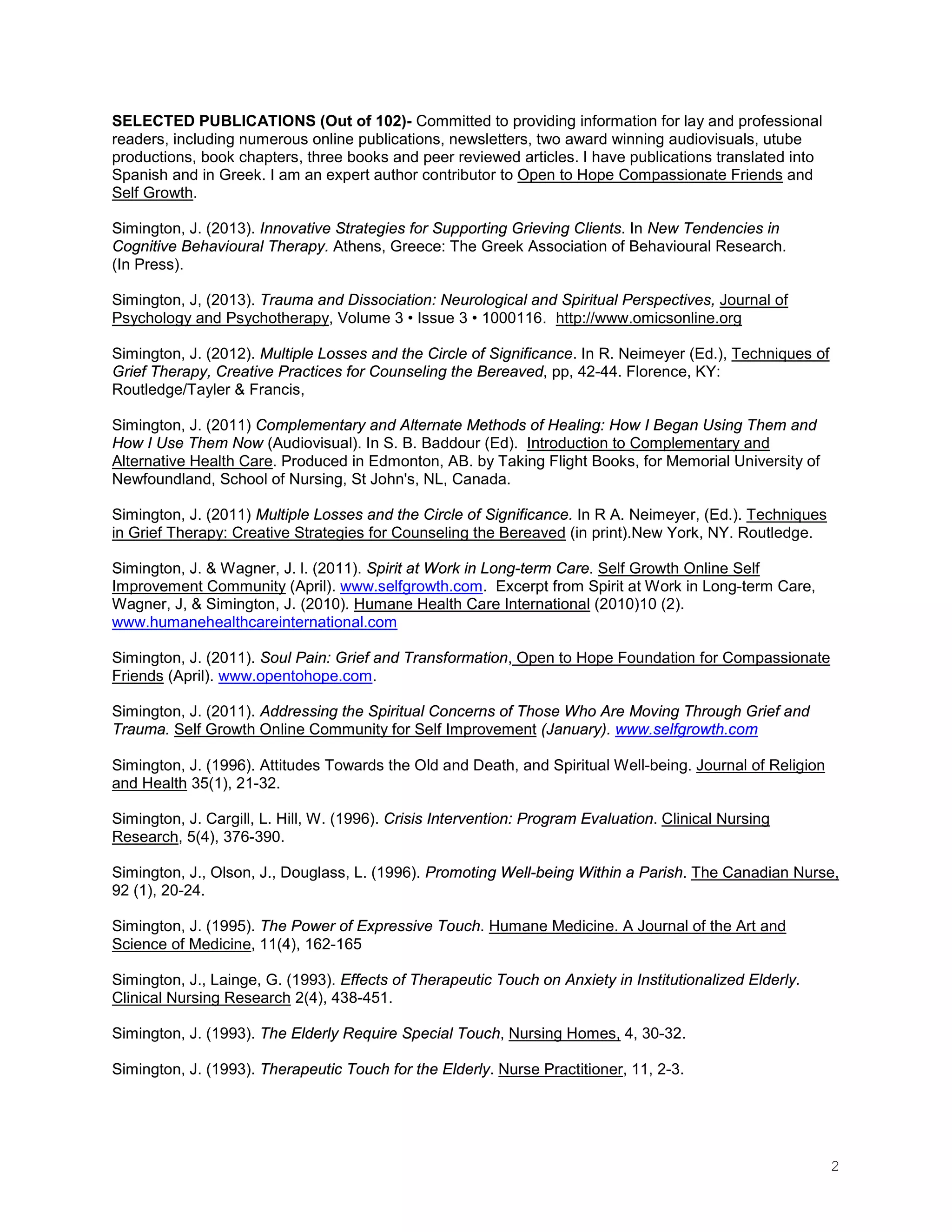 Curriculum vitae summary | PDF