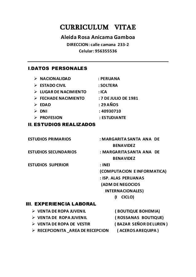 curriculum vitae trabajo curriculum vitae trabajo