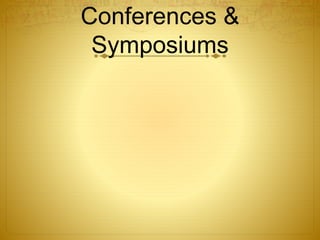 Conferences &
Symposiums
 