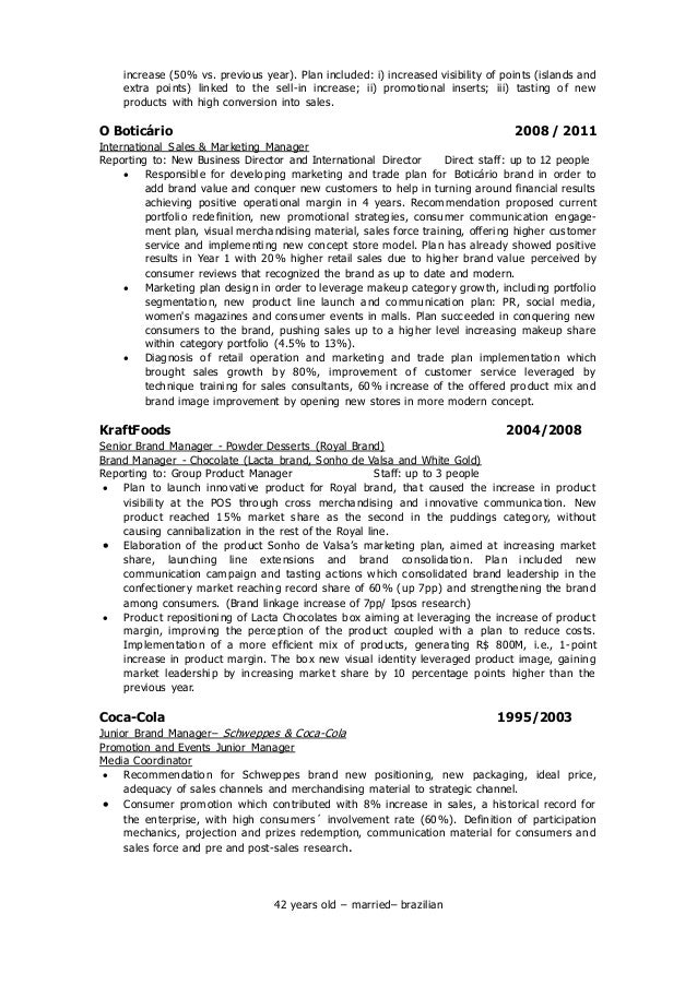 cv marketing executive