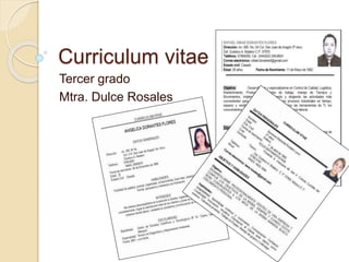 Curriculum vitae
Tercer grado
Mtra. Dulce Rosales
 