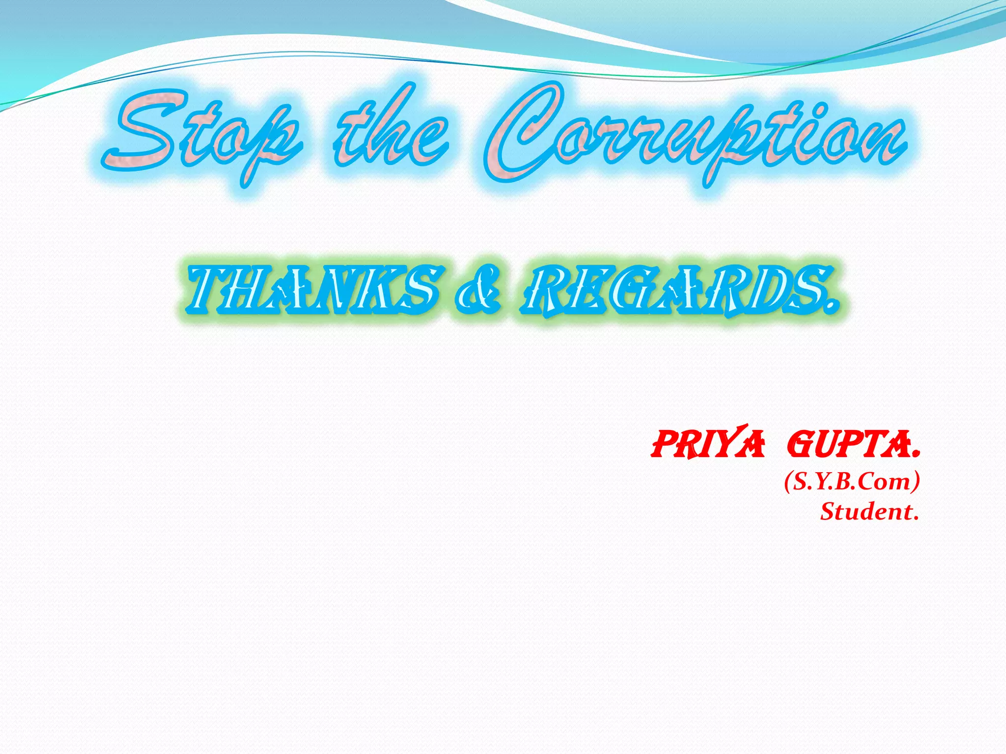 In talking about different types of corruption, an important distinction is between administrative corruption and political corruption.DEFINITION : - Administrative Corruption: Corruption that alters the implementation of policies, such as getting a license even if you don’t qualify for itPolitical Corruption: Corruption that influences the formulation of laws, regulations, and policies, such as revoking all licenses, and gaining the sole right to operate the beer or gas monopoly.Another important distinction is between grand corruption and petty corruptionDEFINITION : - Grand Corruption: - Corruption involving substantial amounts of money and usually high-level officials.Petty Corruption: - Corruption involving smaller sums and typically more junior officials