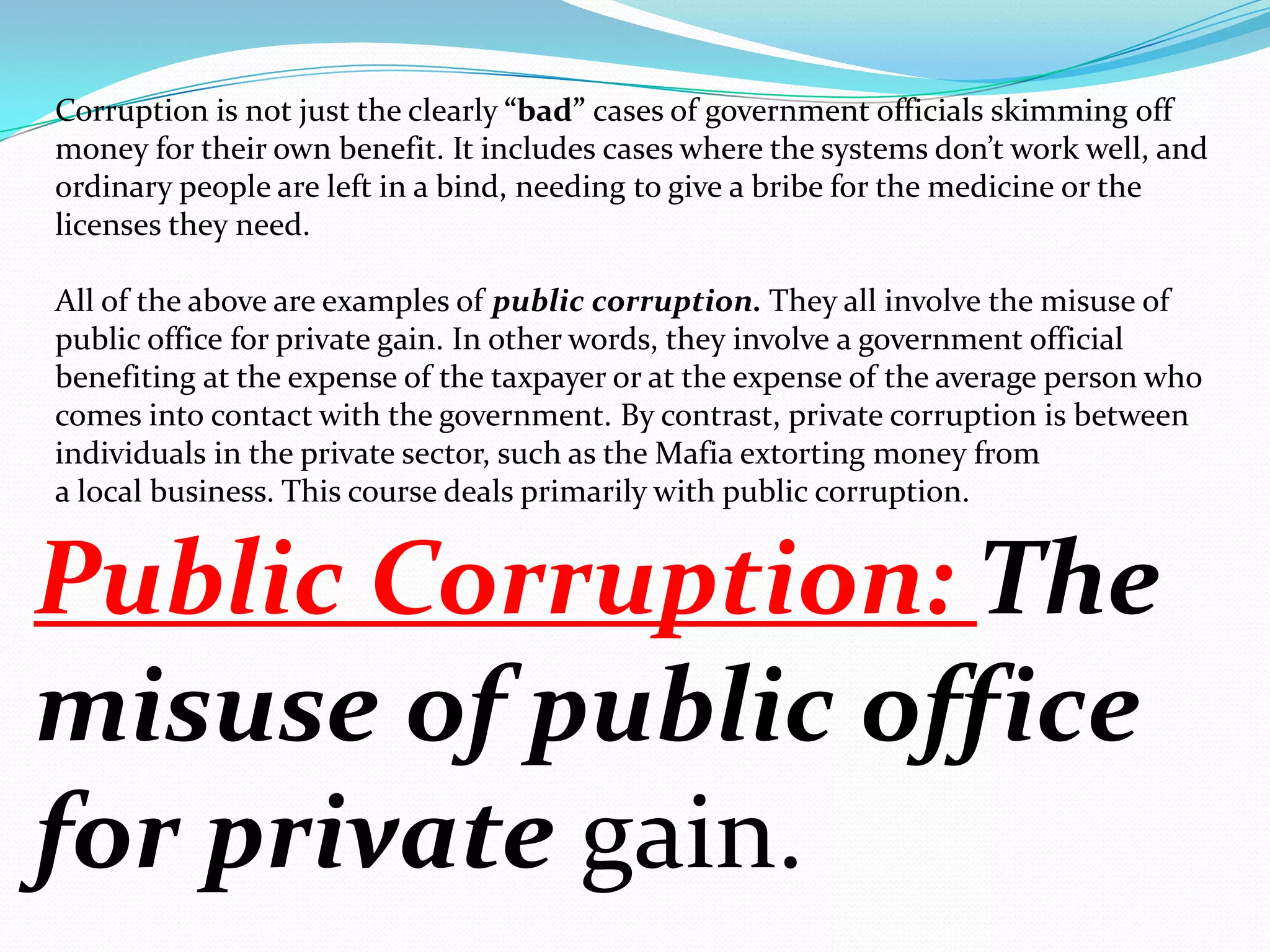 Types of Corruption