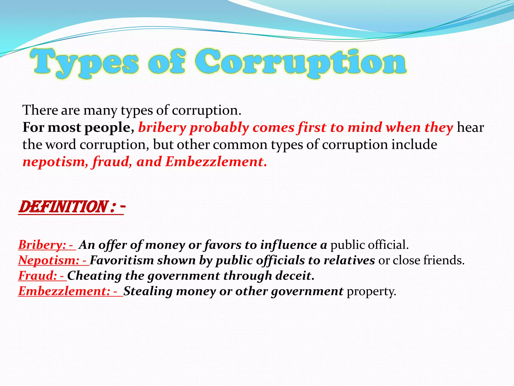 How to stop corruption 