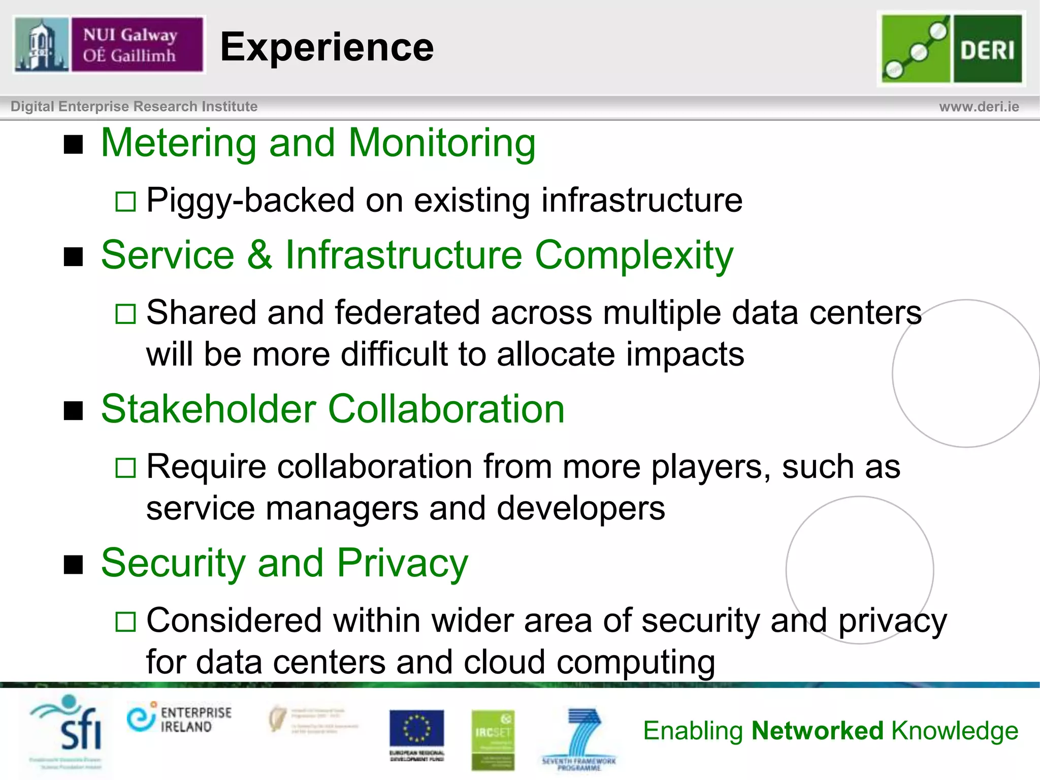 iEnergy – Personal Usage
Digital Enterprise Research Institute                                    www.deri.ie




                                                   Enabling Networked Knowledge
 