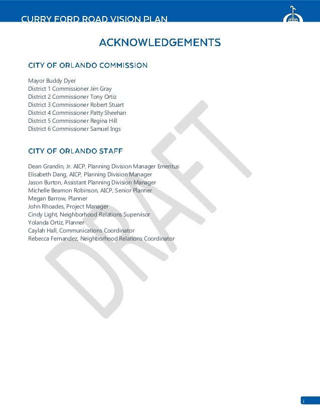 Curry Ford Visionplan Via City Of Orlando Curry Ford Visionplan Via City Of Orlando