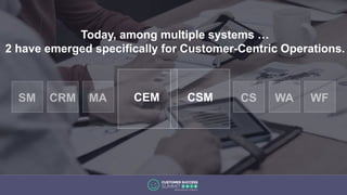 Today, among multiple systems …
2 have emerged specifically for Customer-Centric Operations.
CEM CSM
 