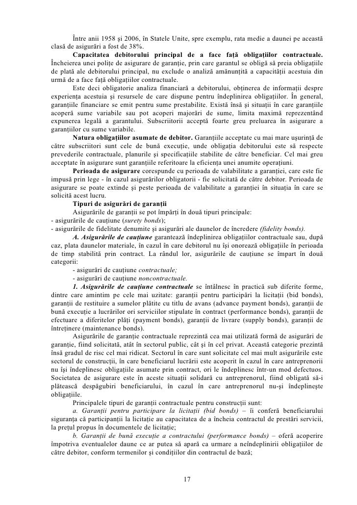Curs Asigurarile De Garantii