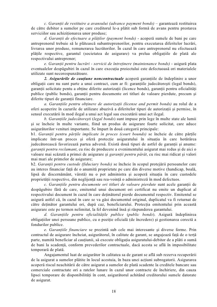 Curs Asigurarile De Garantii