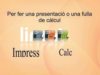 Per fer una presentació o una fulla de càlcul 