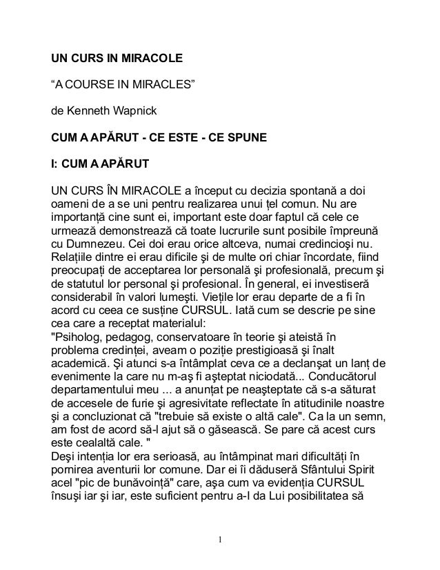 Curs Miracole Lectii