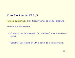 Curs urgent de traducci automtica