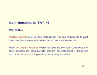 Curs urgent de traducci automtica